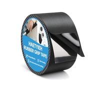 Haetyieh Rubber Grip Tape Non Slip, Self-Adhesive Rubber Tape, High-Friction Texture for Enhanced Safety and Comfort on Handles or Contact Surfaces, Waterproof and Durable (5 CM x 3 M, Black)