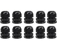 HAEUYA Adjustable Cable Gland Joints,10Pcs Cable Glands 3-15mm Adjustable PG7 ~ PG63 Cable Connectors Locknut Stuffing Glands Plastic Joints With Washer(Black,PG13.5)