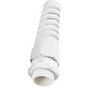 HAEUYA Adjustable Cable Gland Joints,10pcs Nylon Cable Conduit Gland Spring Connector Torsion Bending Connector Protection Cable Connector(White,M16*1.5mm)