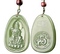 HAEUYA Jade Necklace Pendant,Jadeite Jade Pendant,Chinese Zodiac Jade Pendant Amulet Statue of Buddha Bodhisattva Patron Saint Pendant Necklace Chinese Fashion Men Women Gifts Necklace(Snakes)
