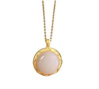 HAEUYA Jade Necklace Pendant,Jadeite Jade Pendant,Hetian Jade Pendant Necklace Niche Retro Women(White)