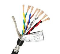 HAEUYA Shielded Signal Control Cable Wire,Copper Double Twisted Pair PVC 4/6/8 Core 0.5mm2 300/300V(4 core 0.5mm2)