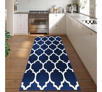 Hafaa Area Rugs Living Room - Runner Rugs for Hallway Geometric Trellis Style Modern Carpet Non Shedding Soft Touch Ava Navy Hallway Runner Easy to Clean(60 x 220Cm)