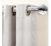 Hafaa Blackout Curtain Poles Adjustable Room Darkening Decorative Window Curtain Pole Includes 70 to 120 cm Extendable Curtain Rod, 60mm Size Finials, Rings, Brackets & Fittings Set, Chrome