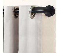 Hafaa Blackout Curtain Poles Adjustable Room Darkening Decorative Window Curtain Pole Includes 70 to 120 cm Extendable Curtain Rod, 60mm Size Finials, Rings, Brackets & Fittings Set, Matte Black