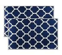 Hafaa Door mat 60x110 cm 2 Pack Indoor Outdoor Doormats Non Slip - Super Soft Heavy Duty Kitchen Floor Mat Dirt Trapper Entrance Mat, Ava Navy