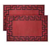 Hafaa Door Mats Indoor Non-Slip Absorbent Mats 60x110 cm 2 Pack, Lexi | Geometric Low Pile Floor Mat Inside, Non Slip Dirt Trapper Doormats for Entryway, Kitchen, Bedside Matts Oeko Tex Certified