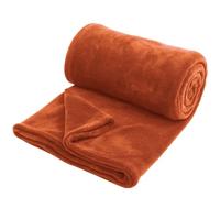 Hafaa Fleece Blanket Queen Size Fluffy Throws for Sofas Large - Warm 400 GSM Soft Cosy Bed Throw Blankets for Adults, Rust, 220x240cm