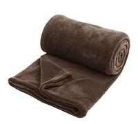 Hafaa Fleece Blanket Throw Double Fluffy Throws for Sofas - 400 GSM Soft Cosy Warm Bed Blankets for Adults Kids Twin Size, Brown, 150x200cm