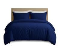 Hafaa King Size Duvet Cover Sets - Brushed Microfibre Navy Duvet Cover with 2 Pillow Cases - Kingsize Quilt Cover Set