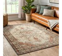 Hafaa Machine Washable Bedside Small Rug 40x60 cm - Soft Short Pile Area Rugs For Bedroom Entrway Non Slip Floor Carpet Traditional Vintage Design Cashmere Door Mat For Kitchen Bathroom, Timeless