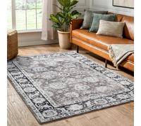 Hafaa Machine Washable Rugs Living Room 120 x 170 cm - Brown Soft Short Pile Large Area Rugs For Bedroom Lounge, Kitchen Carpet Non Slip Traditional Floral Design Vintage Boho Cashmere Rug, Harmony
