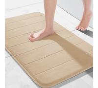 Hafaa Memory Foam Bath Mat - 40 x 60 cm Cream Extra Soft & Comfortable Non Slip Bathroom Mat Washable Super Absorbent Shower Mats