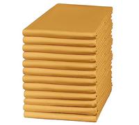Hafaa Pack of 12 Ochre Brushed Microfiber Plain Bed Pillow Cases (50 x 75 Cm)