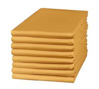 Hafaa Pack of 8 Ochre Brushed Microfiber Plain Bed Pillow Cases (50 x 75 Cm)