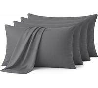 Hafaa Pillow Cases 4 Pack - Easy Care Soft Brushed Microfiber Grey Pillow cases - Wrinkle, Fade, Stain Resistant with Envelope Closure Bed Pillow Covers 50x75 cm