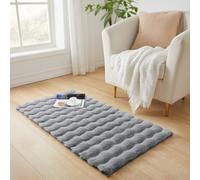 Hafaa Premium Shaggy Bubble Rugs Living Room, 100% Polyester Soft Cosy 750 GSM Bedside Rug for Bedroom Kids Room, Machine Washable Large 2.2 cm Thick Pile Durable Carpet, 60x110 cm, Grey