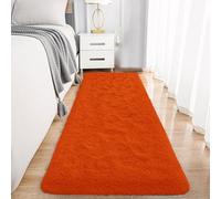 Hafaa Rugs Living Room - Fluffy Shaggy Rust Area Rugs for Bedroom, Hallway Runner Anti Slip - Modern Super Soft Plush Carpet Non Shedding Easy To Clean Rug, 60cm x 220cm