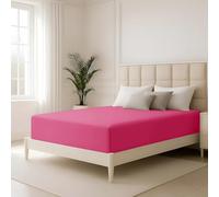 Hafaa Single Fitted Sheet 40 Cm Extra Deep Pocket Hot Pink Bed Sheets Easy Care Soft Brushed Microfiber Fabric, Shrinkage Fade-Resistant Bedsheets