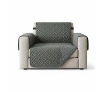 Hafaa Sofa Cover 1 Seater Water Resistant Sofa Slipcovers, Light Grey/Dark Grey Non Slip Reversible Sofa Covers with Elastic Strap - Washable Sofa Protectors from Pets/Kids/Dogs