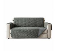 Hafaa Sofa Cover 2 Seater Water Resistant Sofa Slipcovers Light Grey/Dark Grey Non Slip Reversible Sofa Covers with Elastic Strap - Washable Sofa Protectors from Pets/Kids/Dogs