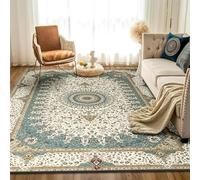 Hafaa Washable Rugs Living Room Large 240x320 CM - Soft Short Pile Extra Large Area Rugs for Bedroom, Dining Room, Lounge - Modern Vintage Design Boho Rug Cashmere Faux Floor Carpet, Willow