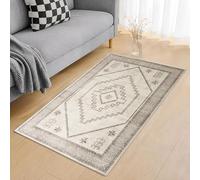 Hafaa Washable Rugs Living Room Small 60x110 cm - Soft Short Pile Beige Area Rugs For Bedroom, Kitchen Carpet Non Slip Bedside Rug Traditional Design Vintage Boho Cashmere Rug, Radiant