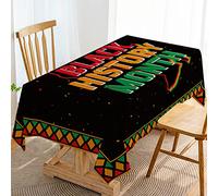 Hafangry Black History Month Tablecloth Afro African American February Festival Holiday Party Decoration Kitchen Dining Room Home Decor-60×84inch