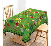 Hafangry Grinchmas Tablecloth Buffalo Plaid Check Christmas Winter Holiday Party Decoration Rectangular Kitchen Dining Room Home Decor 60×84 inches
