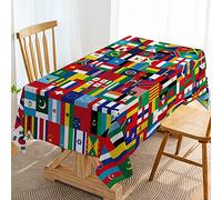 Hafangry International Flags Tablecloth for Around The World Themed Birthday Party Decoration Home Kitchen Dining Room Church Table Cover-60×84inch