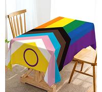 Hafangry Intersex Progress Pride Tablecloth June Gay LGBTQ+ Rainbow Party Decoration Pride Month Kitchen Dining Room Home Decor-60×84inch