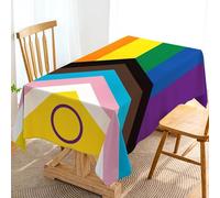 Hafangry Intersex Progress Pride Tablecloth June Gay LGBTQ+ Rainbow Party Decoration Pride Month Kitchen Dining Room Home Decor (60" x 104")