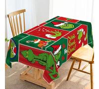 Hafangry Merry Christmas Tablecloth Green Christmas Winter Holiday Birthday Party Decoration Xmas Home Kitchen Dining Room Decor (60" x 84")