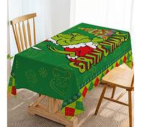 Hafangry Merry Christmas Tablecloth Xmas Green Elf Winter Birthday Party Decoration Kitchen Dining Room Home Decor-60×84inch