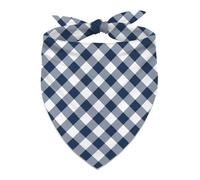 Hafangry Navy Blue Gingham Dog Bandana Nautical Birthday Triangle Pet Scarf