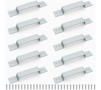 HAFD Galvanised Steel Security Panel Brackets 223mm x 40mm, Heavy Duty Fence Fixing Plates with Screws, Rust-Resistant Mounting Hardware for Garden & Outdoor Use (Pack of 10)