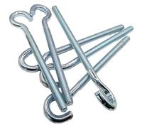 HAFD M8 Hook C Bolt Right Hand Thread 150mm - Heavy Duty Zinc Plated Steel Hanging Hook Bolt, Rust Resistant Fixing for Concrete, Wood, Gate & Garage - Pack of 4