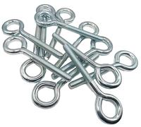 HAFD M8 x 100mm Hook O Bolt Zinc Plated Heavy Duty Hanging Hook with Right Hand Thread for Timber Masonry Storage Garage Workshop DIY - Pack of 20