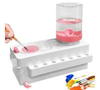 Hafeehoo Brush Cleaner, Water Circulation Rinse, Multifunctional, White-pink Plastic