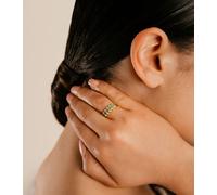 Hafeez Jewellery Malika 18k Yellow Gold Emerald and Diamond Ring - L1/2