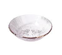 HAFEISI Living Room Decorative Tray,Glass Crystal Fruit Plate, Clear Serving Plate, Gold Inlay Dinner Plate Multipurpose Tray Snack Candy Decorative Plate for Home Wedding Party,2PCS(Bowl-White)