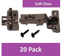 Hafele Soft Close Kitchen Cabinet Door Hinges, Black Nickel Finish (20 Pack) Full Overlay 110Degree Cupboard Hinge