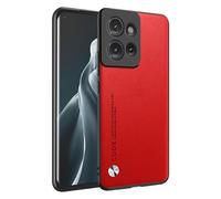 HAFFAN Phone Case Protective Cover Designed for Motorola Moto Edge 50 Neo/ThinkPhone 25 (6.36"), Imitation Leather Style - Red