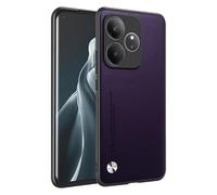 HAFFAN Phone Case Protective Cover Designed for Realme GT 6 / Realme GT 6T (6.78" inches), Imitation Leather Style - Dark Purple