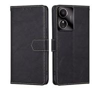 HAFFAN Wallet Phone Case for HMD Arc/HMD Key/HMD Aura2 (6.52" inches), PU Leather Flip Case, RFID Blocking, Magnetic Protective Cover - Black