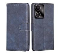 HAFFAN Wallet Phone Case for HMD Arc/HMD Key/HMD Aura2 (6.52" inches), PU Leather Flip Case, RFID Blocking, Magnetic Protective Cover - Blue