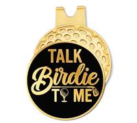 Hafhue Talk Birdie to Me Black Gold Golf Ball Marker with Hat Clip, Funny Golf Accessories and Golf Gifts for Men Women Dad Grandpa, Birthday for Golfer Golf Lover Golf Fan(GM130)