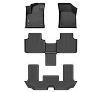 HAFIDI Floor Mats Custom for Volkswagen Atlas 2023-2018 (6 Seat Bucket Seating) All Weather Protection TPE Heavy Duty Automotive Floor Liners 1st& 2nd& 3rd Row Full Set Accessories-Black