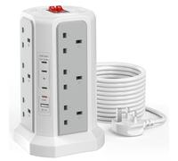 HAFINO Tower Extension Lead 3M with PD 65W USB C Fast Charger and USB Slots