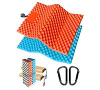 HAFITH Foam Hiking Seat, Sit Pad, Sit Pads for Backpacking, Seat Cushion with Carabiner Clips, Carry Bag, Waterproof Foam Seat for Camping, Hiking, Outdoor, 2Pack-Orange/Blue